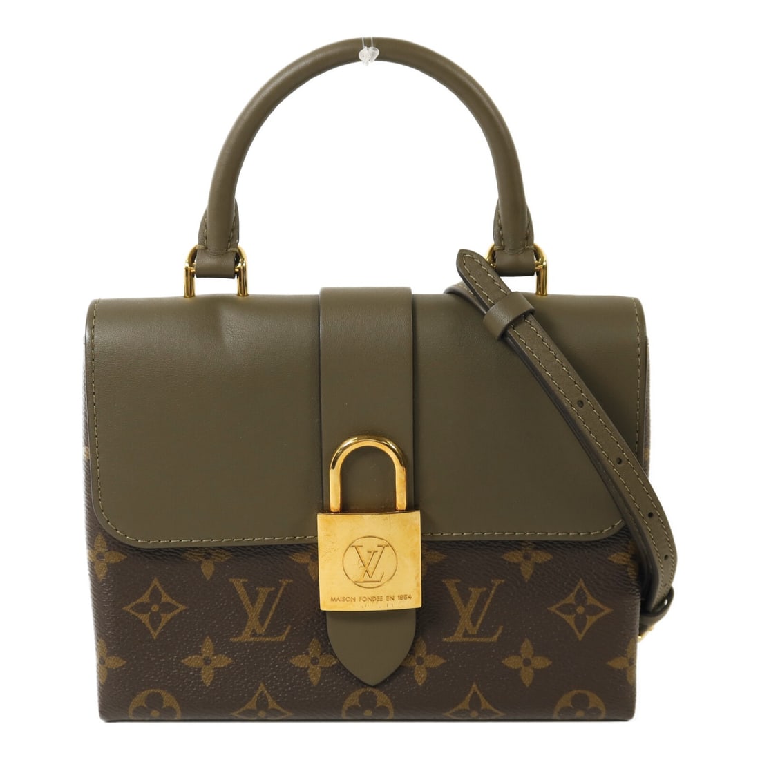 Louis Vuitton Locky BB Monogram Green Brown 2way Shoulder Bag M44797: Louis Vuitton Locky BB Monogram Green Brown 2way Shoulder Bag M44797 This Louis Vuitton Locky BB 2-way shoulder bag features a green and brown monogram design crafted from PVC coated canvas. Designed 
