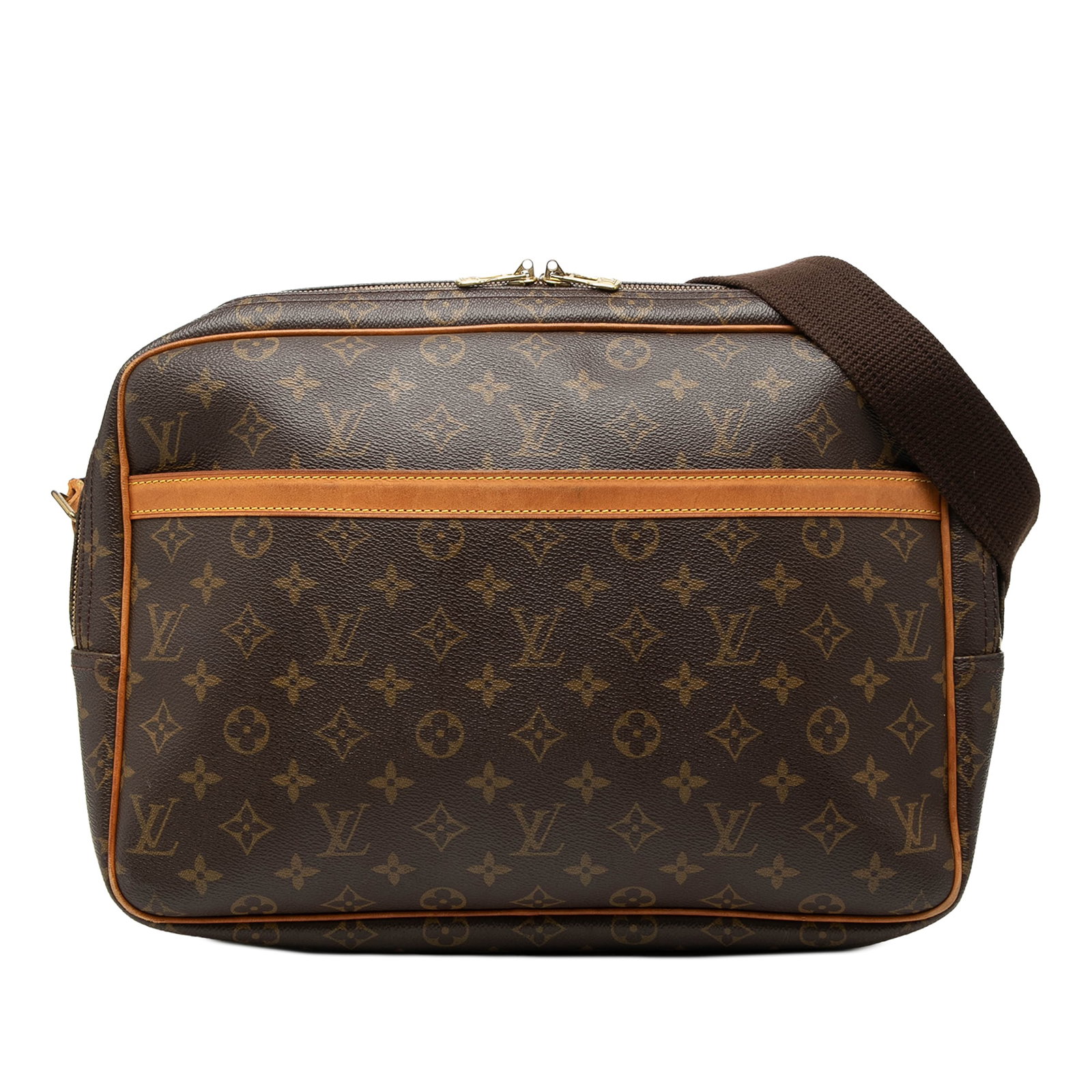 Louis Vuitton Reporter GM monogram canvas shoulder bag: Louis Vuitton Reporter GM monogram canvas shoulder bag The Louis Vuitton Monogram Reporter GM is crafted from signature monogram canvas and features an adjustable flat strap for comfortable wear. It o