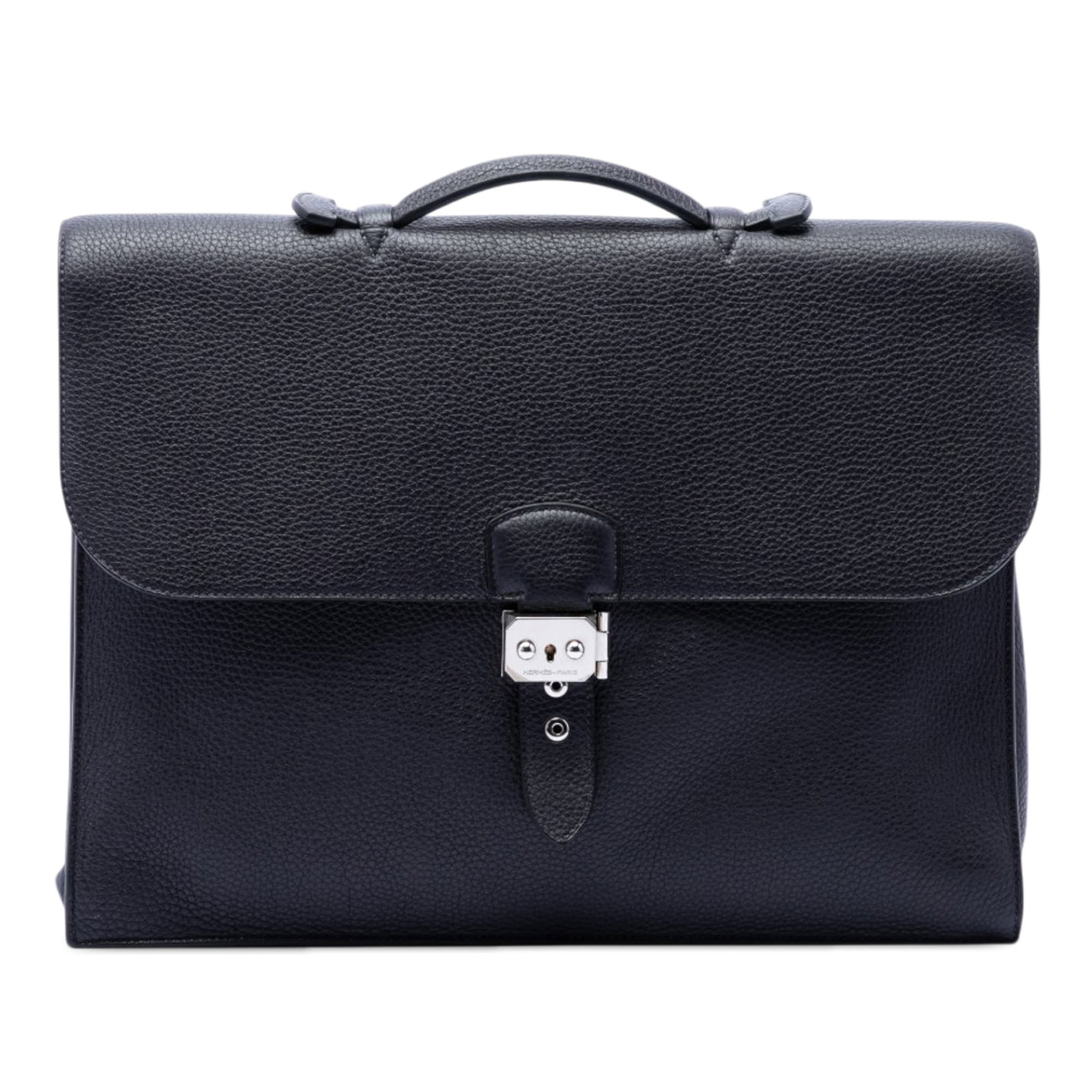 Hermes Togo leather Sac A Depeches 38 black handbag (1 of 6)