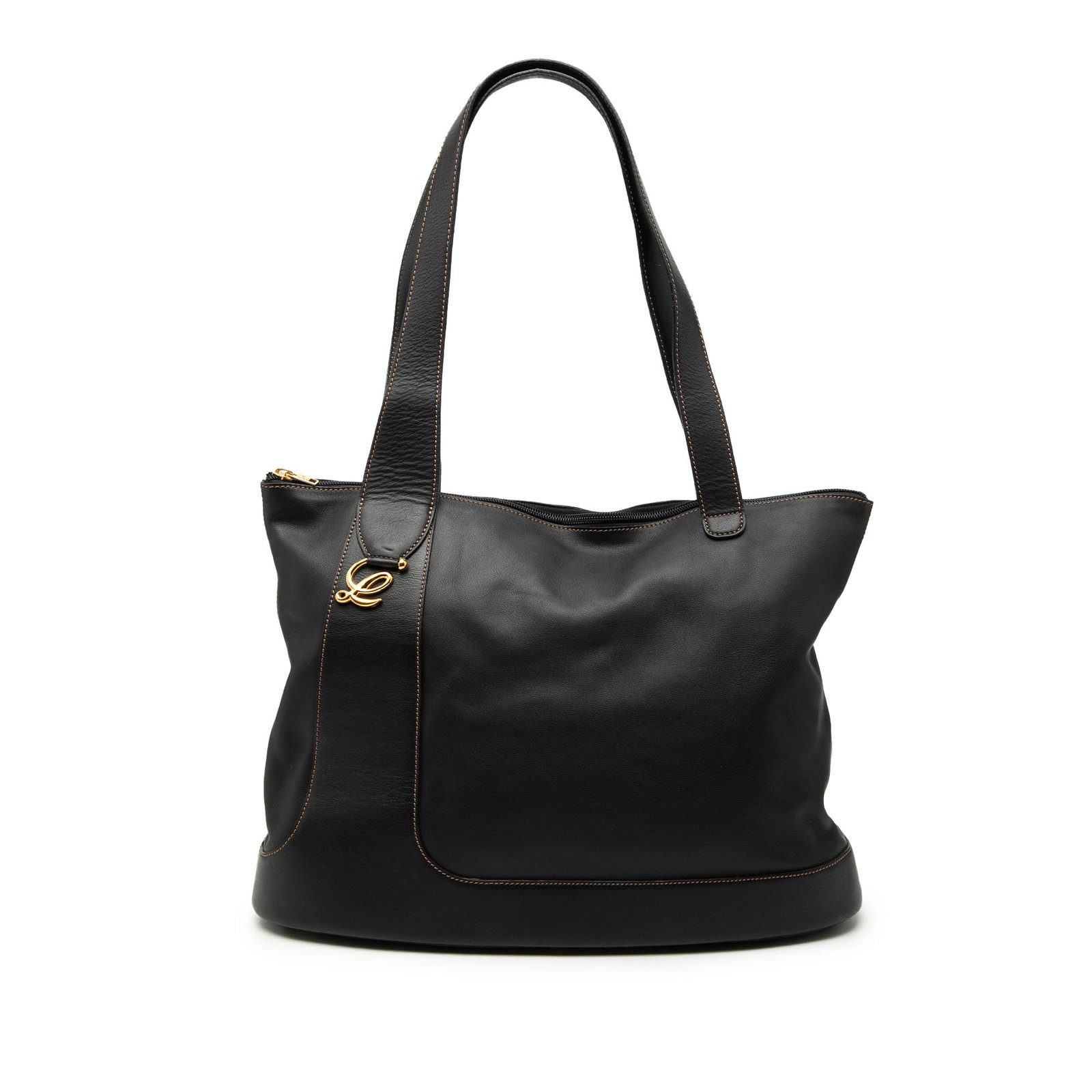 LOEWE Anagram Leather Tote Bag Black (1 of 7)