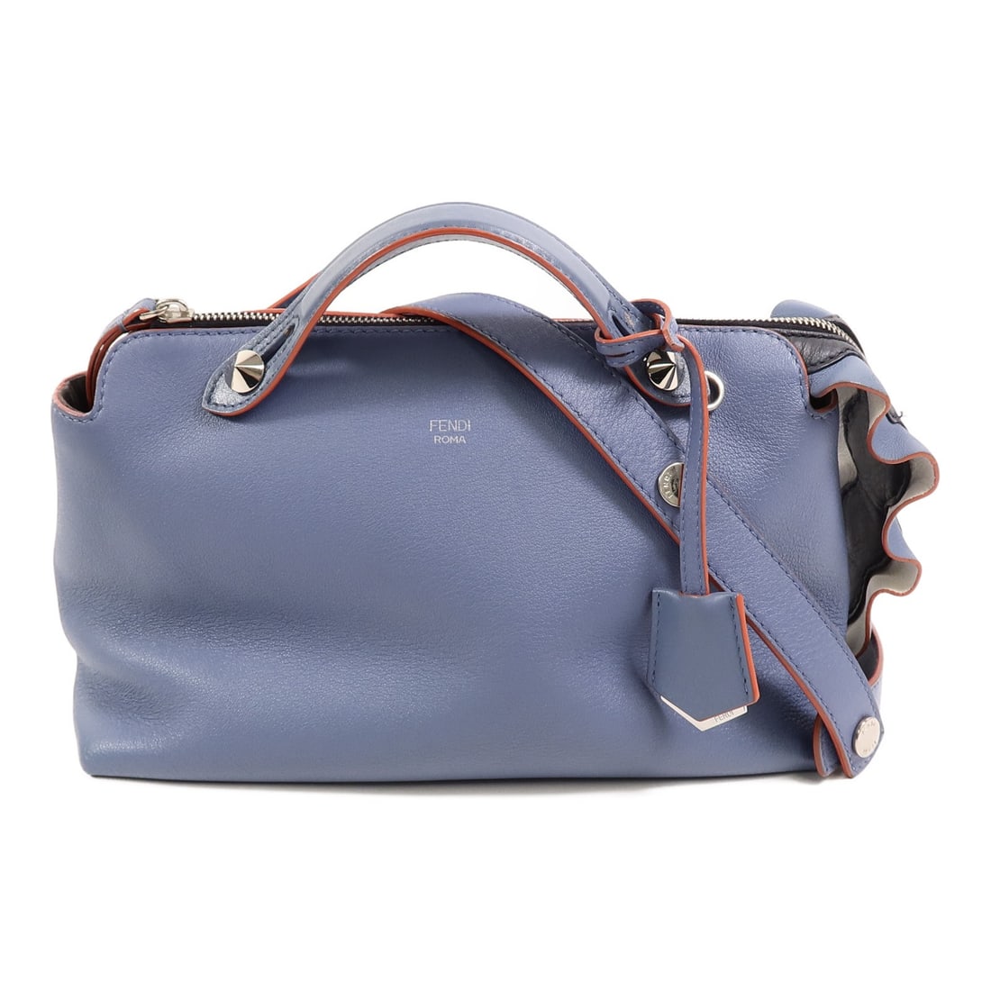 Fendi By The Way Blue Calfskin 2 Way Shoulder Bag: Fendi By The Way Blue Calfskin 2 Way Shoulder Bag This Fendi By The Way 2-way shoulder bag is crafted from blue calfskin leather and features a versatile design that can be carried as a shoulder or ha