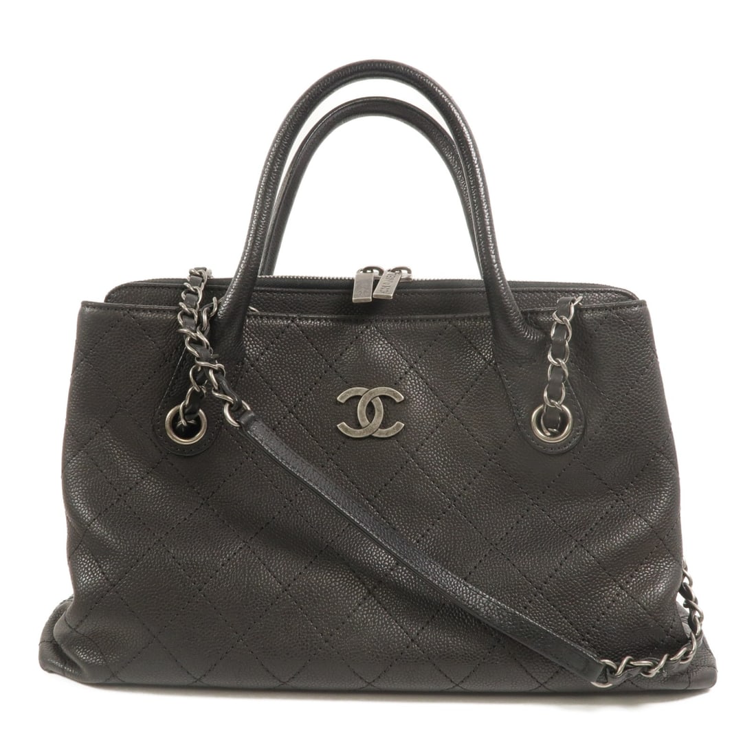 CHANEL A94850 Black Calfskin 2way Shoulder Bag CC SHW (1 of 16)