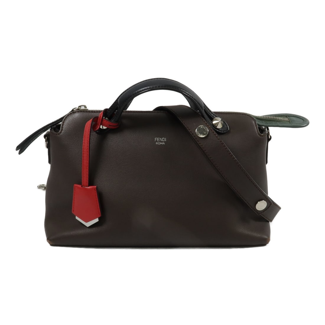 FENDI By The Way Brown Calfskin 2way Shoulder Bag: FENDI By The Way Brown Calfskin 2way Shoulder Bag This FENDI By The Way 2-way shoulder bag features a sophisticated brown calfskin leather exterior. Designed for versatility, it can be carried as a sh