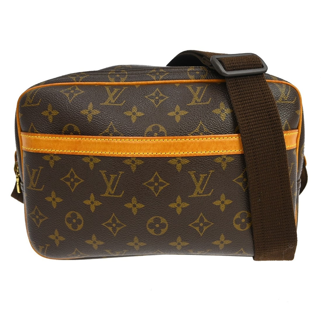 Louis Vuitton Reporter Canvas Shoulder Bag Monogram: Louis Vuitton Reporter Canvas Shoulder Bag Monogram This Louis Vuitton Reporter Bag features the iconic Monogram canvas in brown and is designed for unisex use. Made in France, the bag offers a spacio