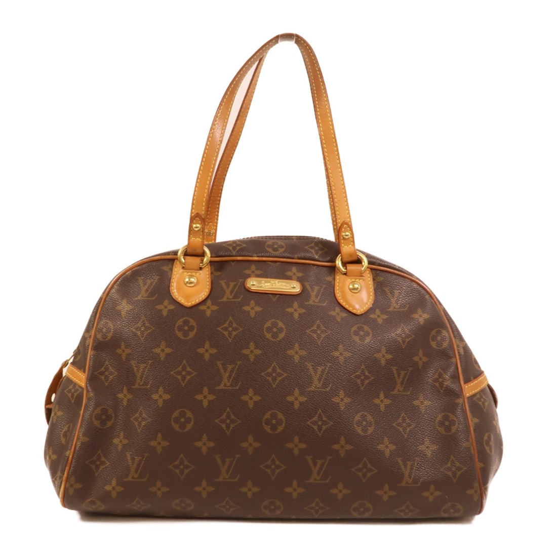 Louis Vuitton Montorgueil GM Monogram Brown Shoulder Bag GHW: Louis Vuitton Montorgueil GM Monogram Brown Shoulder Bag GHW This Louis Vuitton Montorgueil GM shoulder bag features the iconic monogram pattern on brown PVC coated canvas. Designed for women, it offe