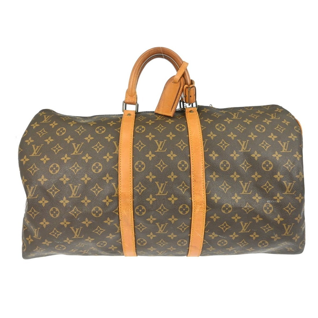 Louis Vuitton Keepall 55 Monogram Duffle Travel Bag: Louis Vuitton Keepall 55 Monogram Duffle Travel Bag This Louis Vuitton Keepall 55 is a vintage extra-large duffle bag crafted from the brand's signature monogram canvas leather. Designed for travel, i