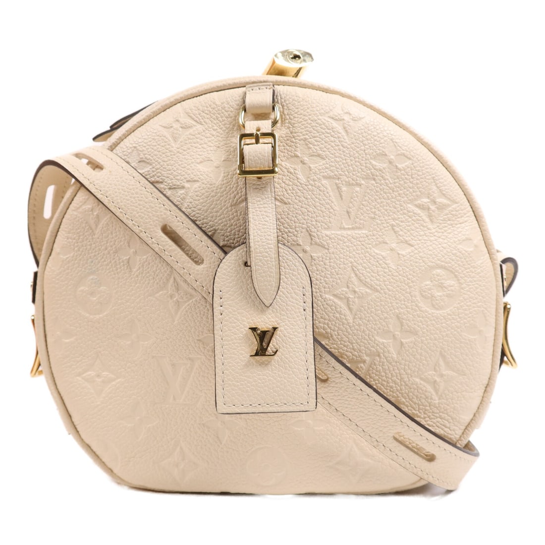 Louis Vuitton Bolite Chapeau Souple Beige Calfskin Shoulder Bag: Louis Vuitton Bolite Chapeau Souple Beige Calfskin Shoulder Bag This Louis Vuitton Bolite Chapeau Souple shoulder bag features the iconic Monogram Empreinte design in beige calfskin leather. Crafted i