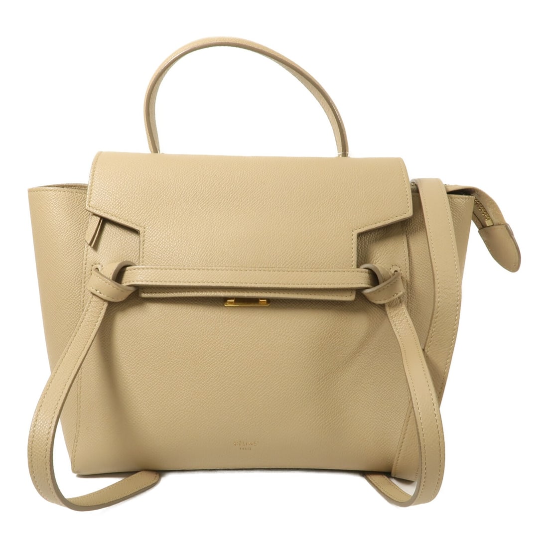 CELINE Micro Belt Bag Beige Calfskin 2 Way Shoulder: CELINE Micro Belt Bag Beige Calfskin 2 Way Shoulder This CELINE Micro Belt Bag is crafted from beige calfskin leather and features a versatile 2-way design that can be carried as a shoulder bag or by 