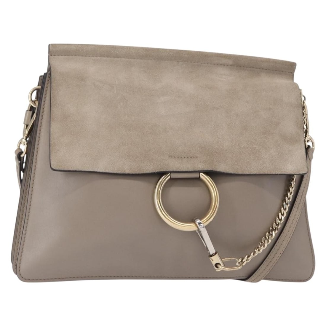 Chloe Faye Beige Suede Shoulder Bag 32cm by 24cm by 2cm: Chloe Faye Beige Suede Shoulder Bag 32cm by 24cm by 2cm The Chloe Faye Shoulder Bag is designed for women, featuring a beige suede exterior that offers a stylish and elegant look. Despite signs of wea