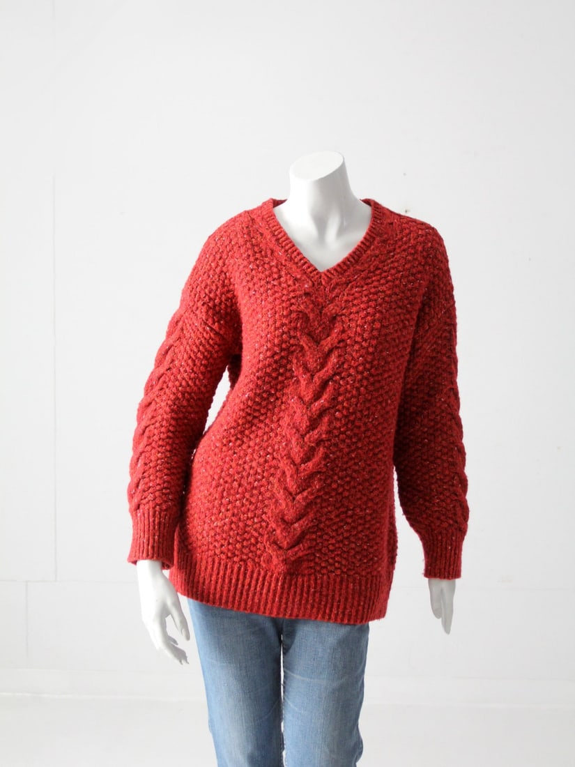 Vintage Adrienne Vittadini Speckled Rust Knit Sweater (1 of 11)