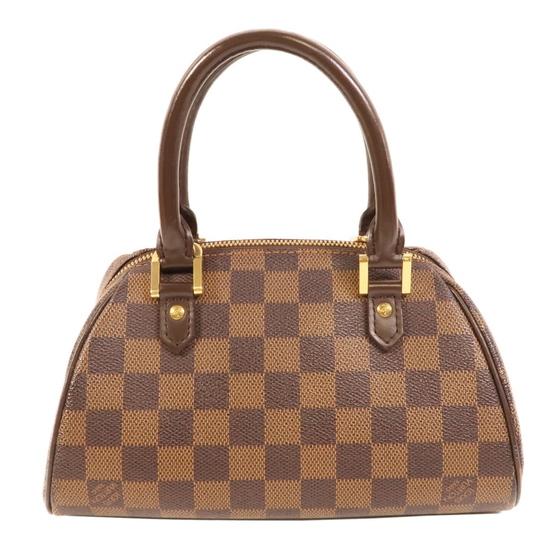 Louis Vuitton Rivera Mini Damier Brown Handbag GHW: Louis Vuitton Rivera Mini Damier Brown Handbag GHW This Louis Vuitton Rivera Mini Handbag features the iconic Damier brown pattern and is crafted from durable PVC coated canvas. Designed for women, it