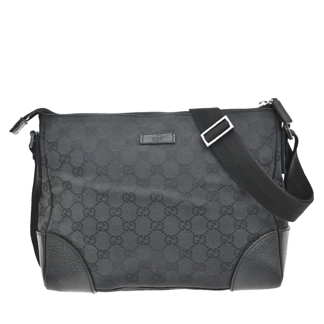Gucci Joy Black Canvas Messenger Bag 27cm by 21cm by 9cm: Gucci Joy Black Canvas Messenger Bag 27cm by 21cm by 9cm The Gucci Joy Messenger Bag is crafted from black canvas and designed for women. This stylish messenger bag features a compact size with dimens