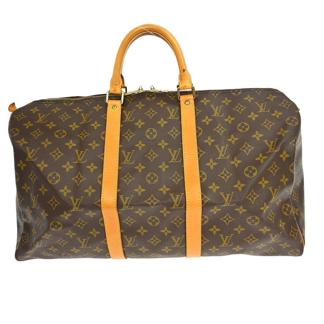 Louis Vuitton Keepall Canvas Travel Bag Monogram: Louis Vuitton Keepall Canvas Travel Bag Monogram This Louis Vuitton Keepall Bag features the iconic monogram canvas in brown and is designed for unisex use. The bag is crafted from durable canvas and 