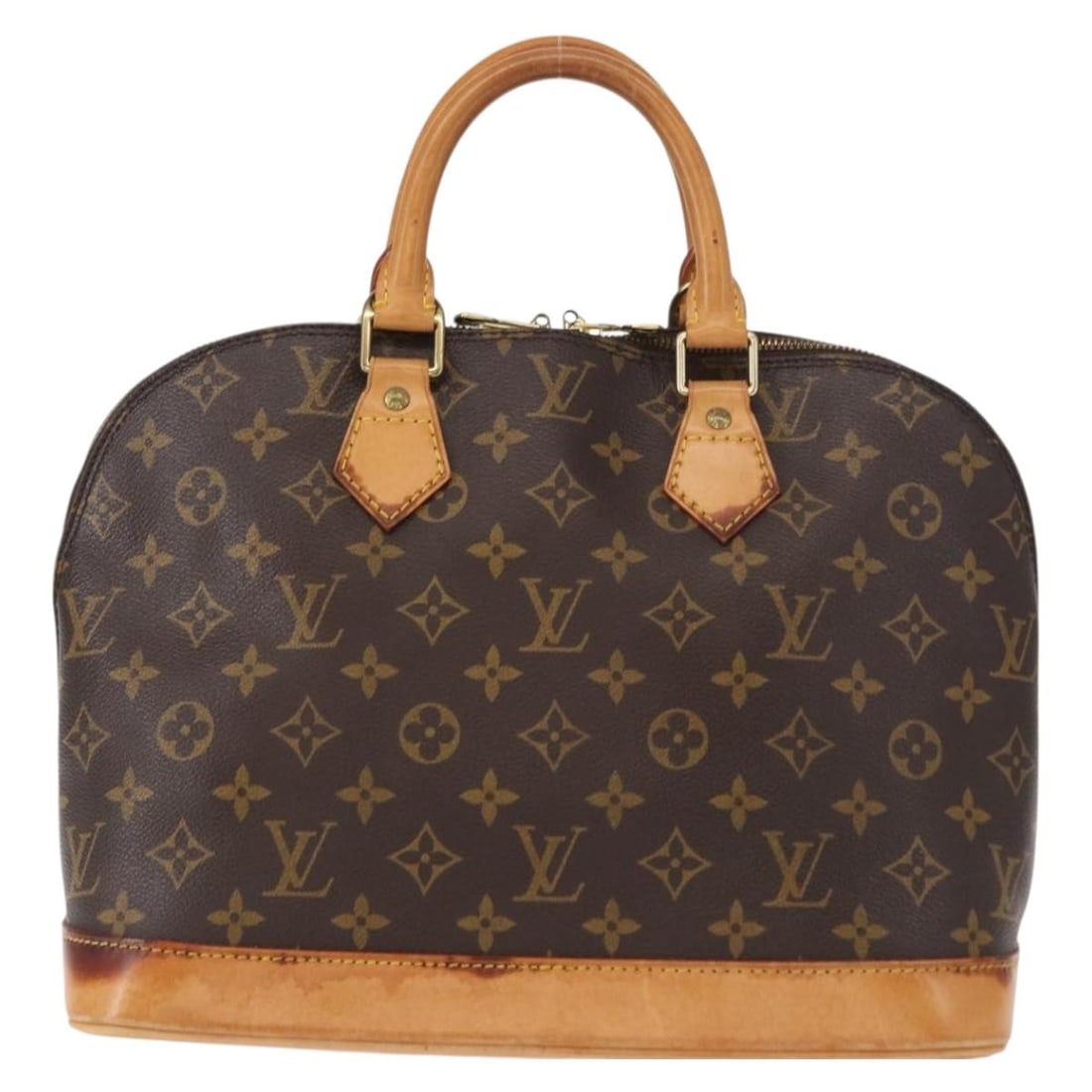 Monogram Canvas Alma Brown Louis Vuitton Handbag 31cm x 24cm x 17cm: Monogram Canvas Alma Brown Louis Vuitton Handbag 31cm x 24cm x 17cm This pre-owned Louis Vuitton Alma Handbag features the iconic monogram canvas in brown, designed for female use. It exhibits typical