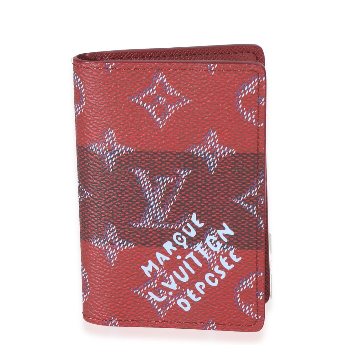 Louis Vuitton Pocket Organizer Red Monogram Canvas Wallet: Louis Vuitton Pocket Organizer Red Monogram Canvas Wallet This Louis Vuitton Heritage Pocket Organizer is crafted from red and blue monogram canvas, featuring a flap top closure and canvas lining in r