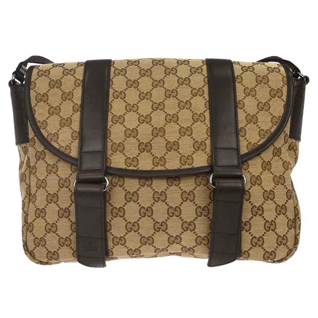 Gucci GG Canvas Brown Shoulder Bag Large Top Handle Italy: Gucci GG Canvas Brown Shoulder Bag Large Top Handle Italy This Gucci beige canvas GG shoulder bag features a classic monogram design with brown leather trim. Designed for casual occasions, it offers a