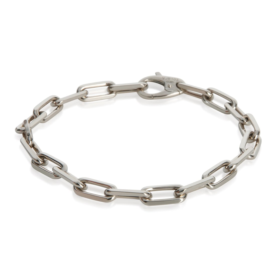 Cartier Santos Medium Model White Gold Men's Bracelet 8 in: Cartier Santos Medium Model White Gold Men's Bracelet 8 in This Cartier Medium Model Santos bracelet is crafted from 18k white gold and features a sleek, modern design. It is equipped with a secure lo