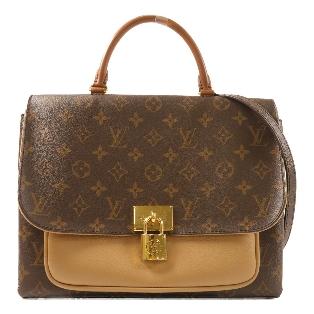 Louis Vuitton Marignan Brown Monogram Shoulder Bag with Gold Hardware: Louis Vuitton Marignan Brown Monogram Shoulder Bag with Gold Hardware This Louis Vuitton Marignan 2-way shoulder bag features the signature Monogram brown PVC coated canvas. Designed for women, it off