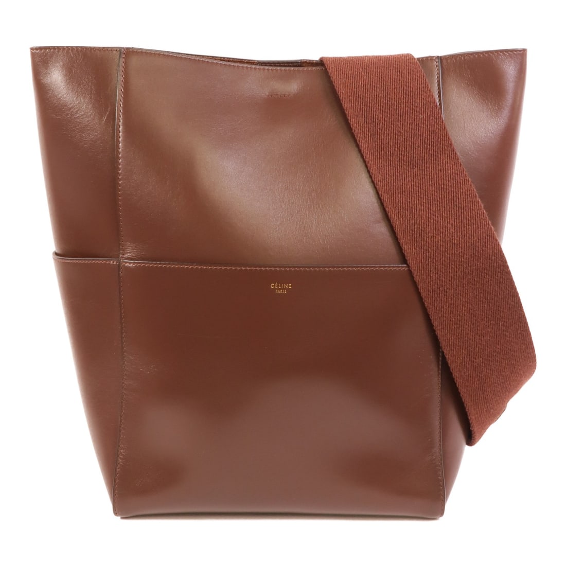 CELINE Sangle Bucket Brown Calfskin Shoulder Bag GHW (1 of 16)