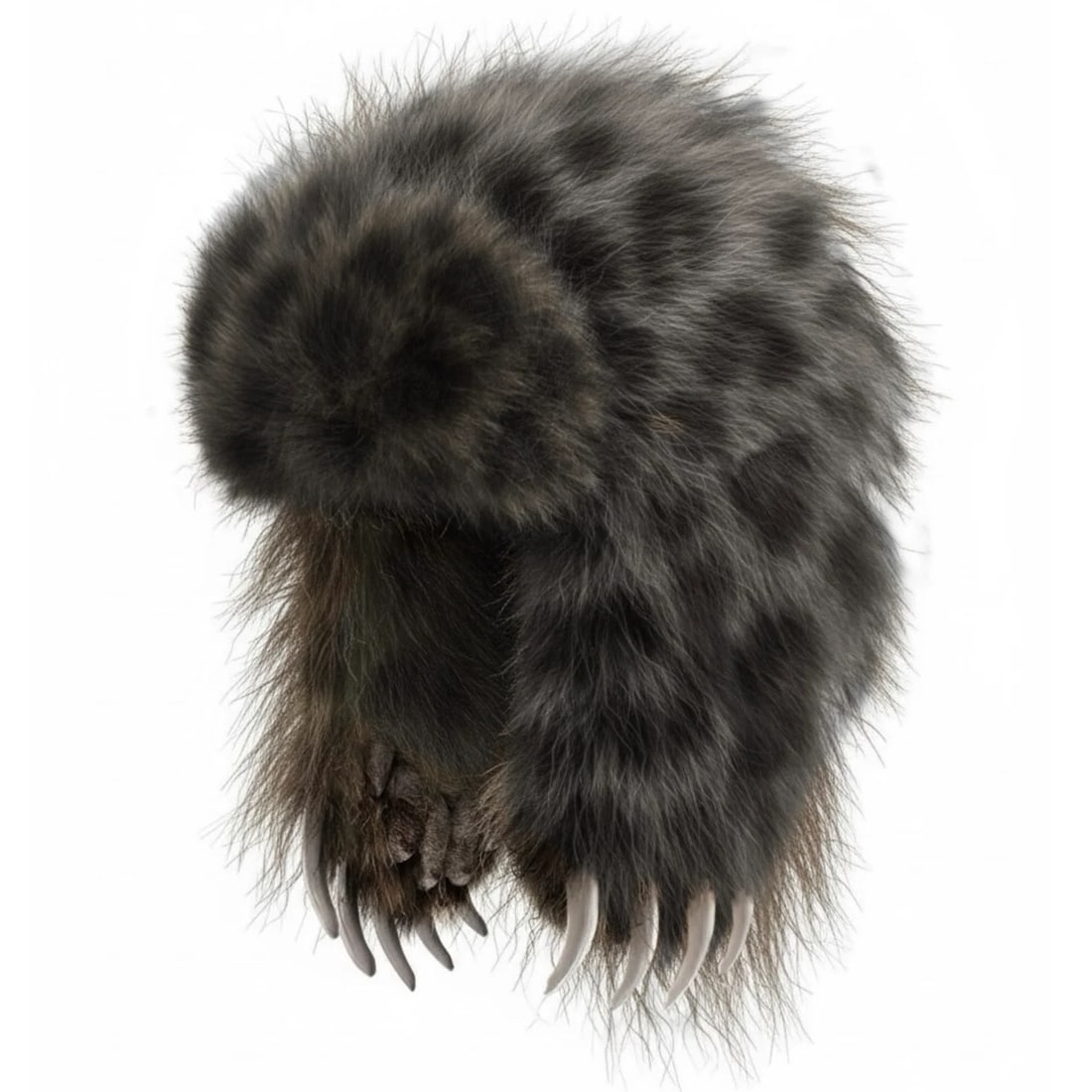 Snow Leopard Print Claw Detail Cap by Bravest Studios: Snow Leopard Print Claw Detail Cap by Bravest Studios The Bravest Studios Snow Leopard Claw Hat combines bold streetwear style with functional design. Featuring a striking leopard print and distinctiv