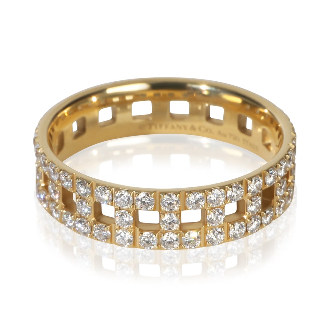 Tiffany T Wide 18k Yellow Gold Diamond Ring Size 9: Tiffany T Wide 18k Yellow Gold Diamond Ring Size 9 This Tiffany & Co. Tiffany T Wide ring is crafted in 18k yellow gold and features round brilliant diamonds with a total carat weight of 1.11. The dia