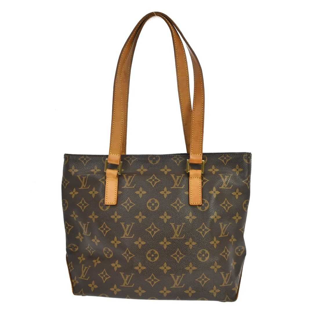 Louis Vuitton Monogram Cabas Piano Tote Bag: Louis Vuitton Monogram Cabas Piano Tote Bag This Louis Vuitton Cabas Piano tote bag features the iconic monogram canvas leather exterior with beige double handles and a secure zip closure. Designed in