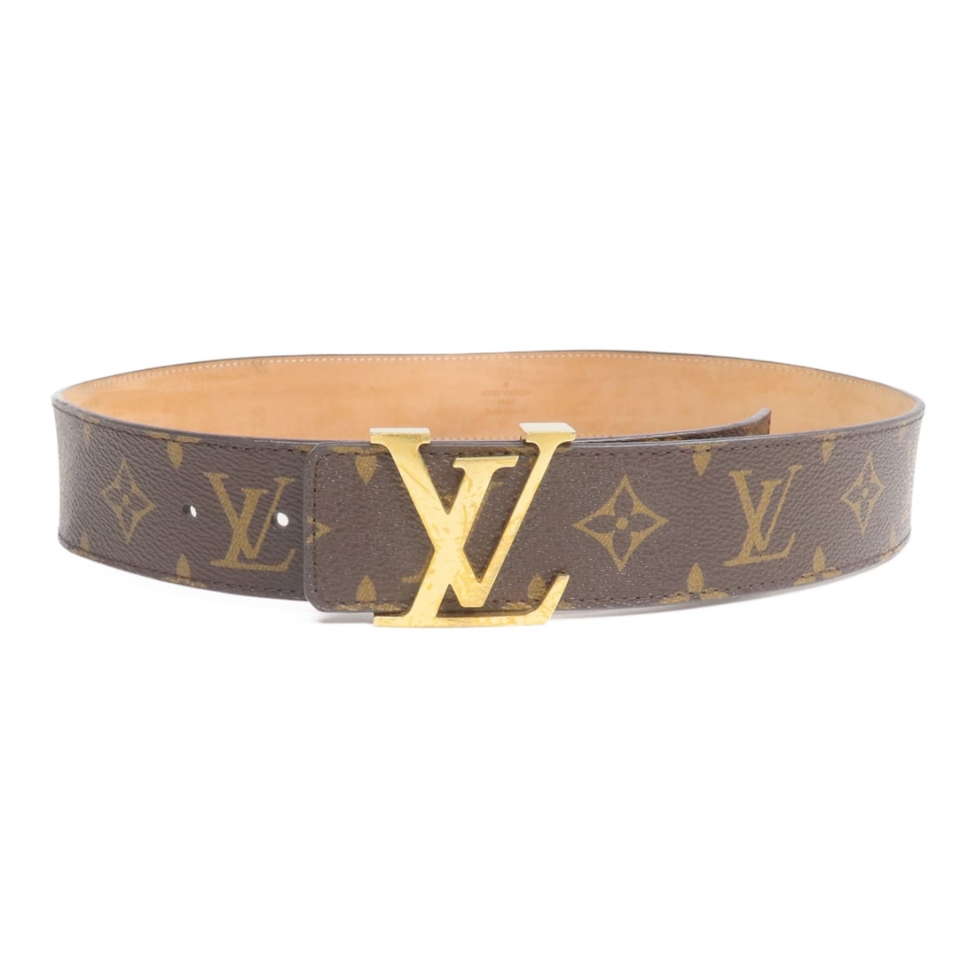 Louis Vuitton Monogram Brown Coated Canvas Belt with Gold Hardware 85cm: Louis Vuitton Monogram Brown Coated Canvas Belt with Gold Hardware 85cm This Louis Vuitton belt features the iconic monogram pattern on brown PVC coated canvas. Designed for women, it comes in size 85