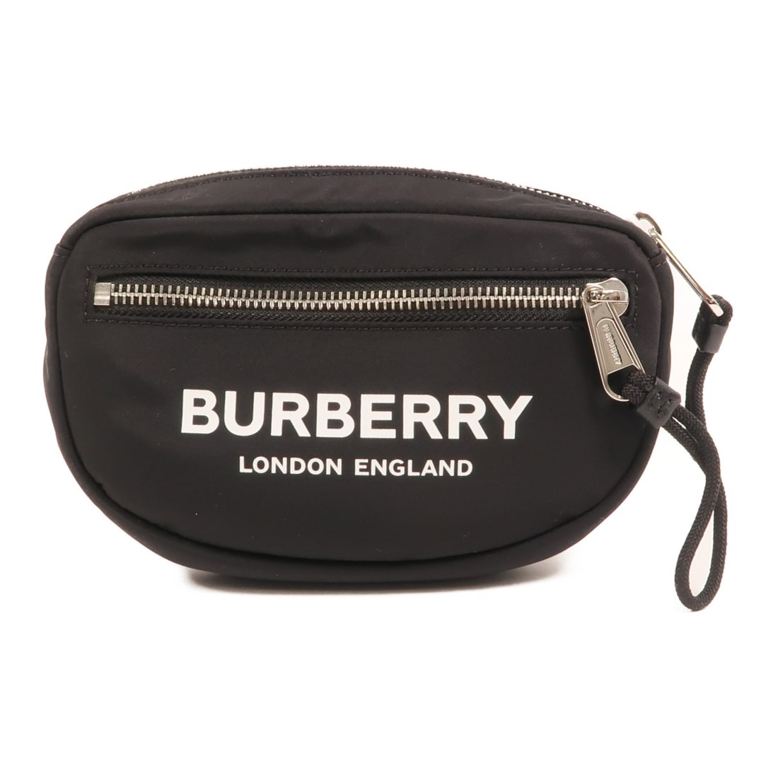 Burberry Cannon Black Nylon Waist Bag with Silver Hardware: Burberry Cannon Black Nylon Waist Bag with Silver Hardware This Burberry Cannon waist bag features a versatile design crafted from durable black nylon. Designed for men, it offers a compact and practi