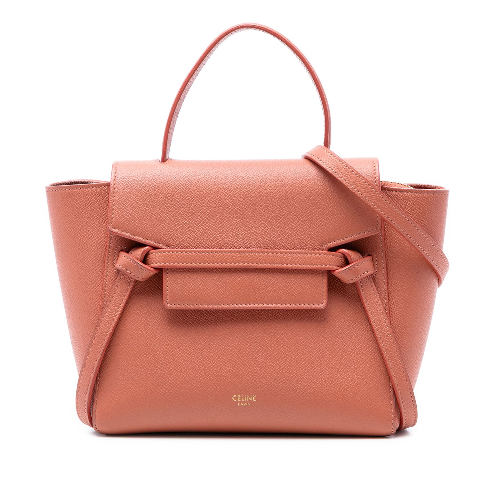 Celine Nano Grained Calfskin Orange Belt Bag: Celine Nano Grained Calfskin Orange Belt Bag This Celine Nano Grained Calfskin Belt Bag is crafted in orange leather and features a flat leather handle, a detachable and adjustable flat leather strap,