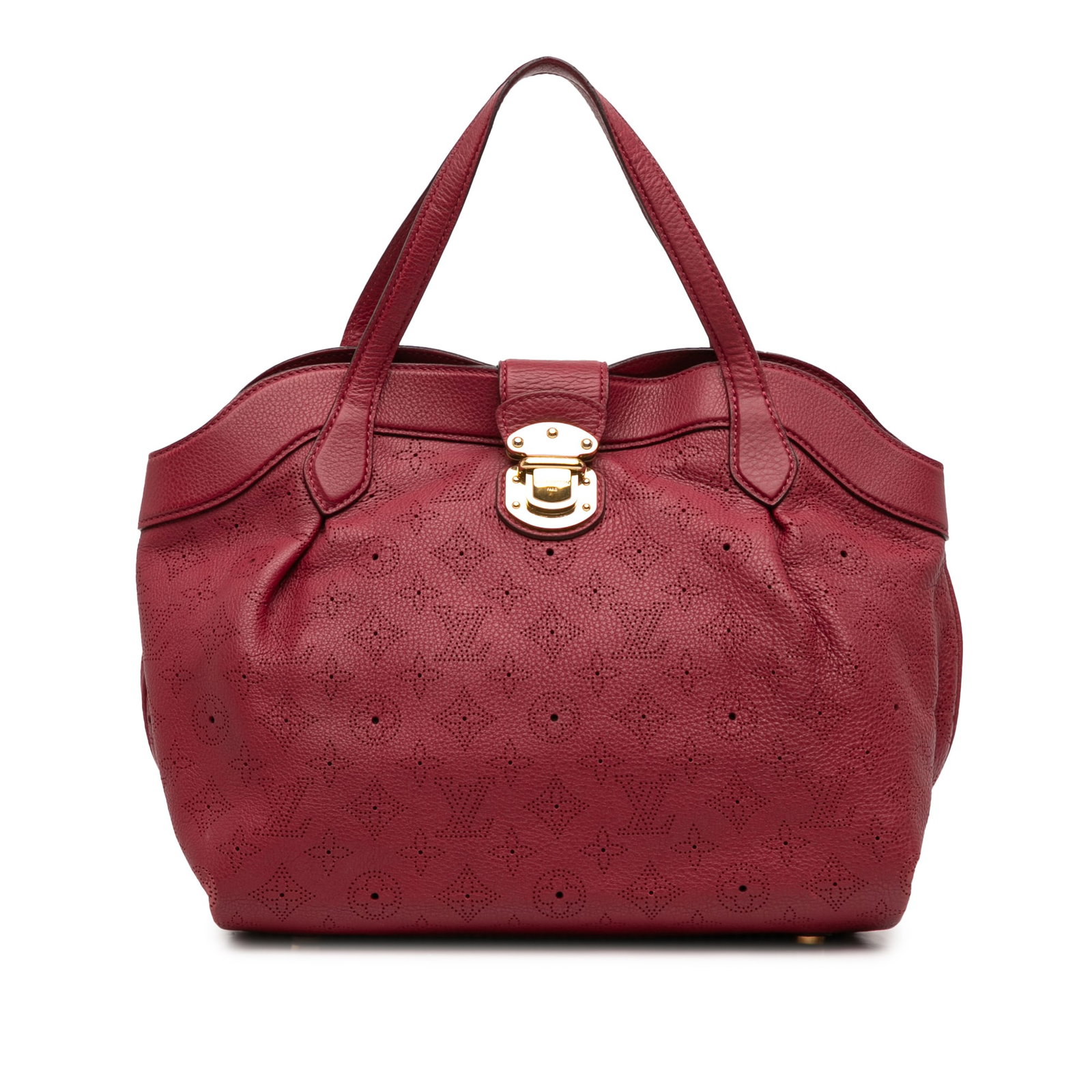 Louis Vuitton Mahina Cirrus PM Red Leather Shoulder Bag: Louis Vuitton Mahina Cirrus PM Red Leather Shoulder Bag This Louis Vuitton Monogram Mahina Cirrus PM handbag features a monogram mahina leather body in red, flat leather handles, a flat strap with a p
