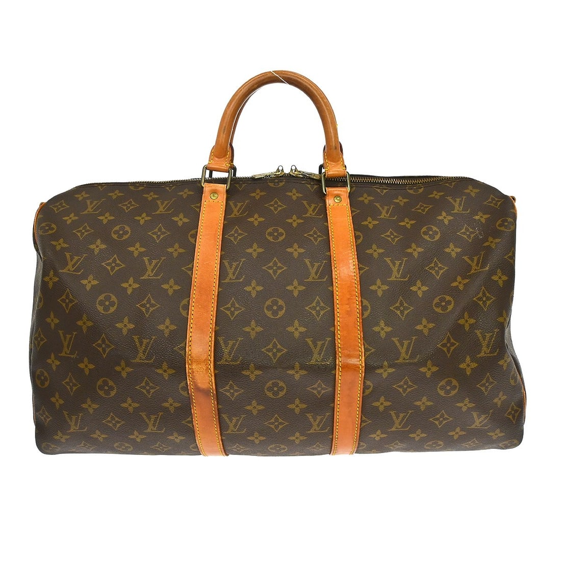 Louis Vuitton Keepall Bandouliere 50 Monogram Canvas Travel Bag: Louis Vuitton Keepall Bandouliere 50 Monogram Canvas Travel Bag This is a vintage Louis Vuitton Keepall Bandouliere 50 handbag, crafted in the iconic monogram canvas with beige leather double handles 