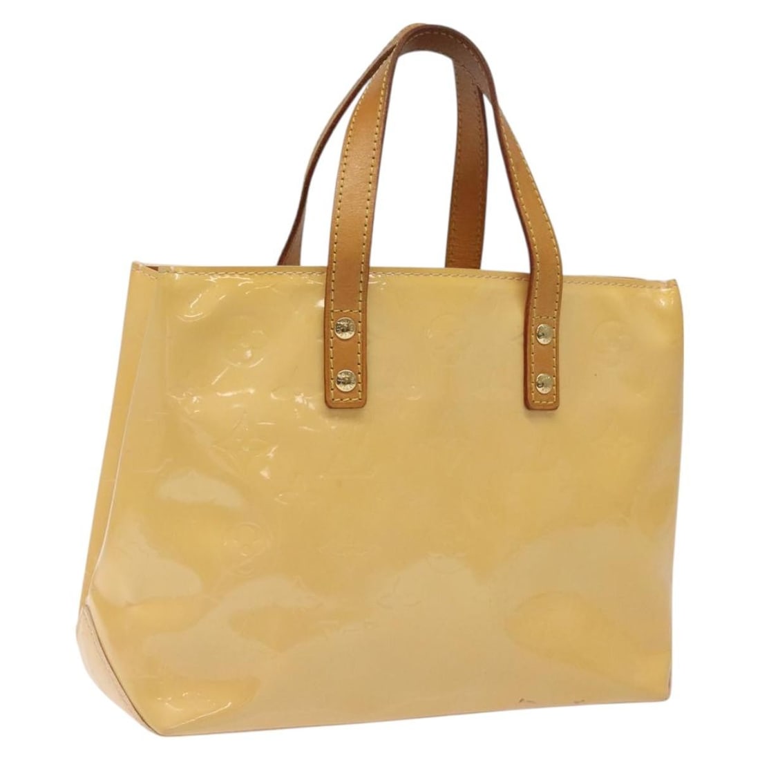 Louis Vuitton Reade Beige Vernis Patent Leather Tote: Louis Vuitton Reade Beige Vernis Patent Leather Tote This Louis Vuitton Reade Handbag features the iconic Monogram Vernis design in beige patent leather. Designed for women, the bag is crafted in Fran
