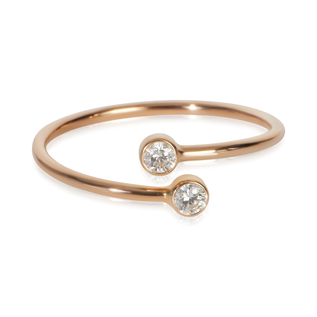 Tiffany Elsa Peretti Hoop Diamond Ring 18k Rose Gold Size 7.5: Tiffany Elsa Peretti Hoop Diamond Ring 18k Rose Gold Size 7.5 This Tiffany & Co. Elsa Peretti Hoop ring features a round brilliant diamond set in 18k rose gold. Designed for women, the ring is crafted