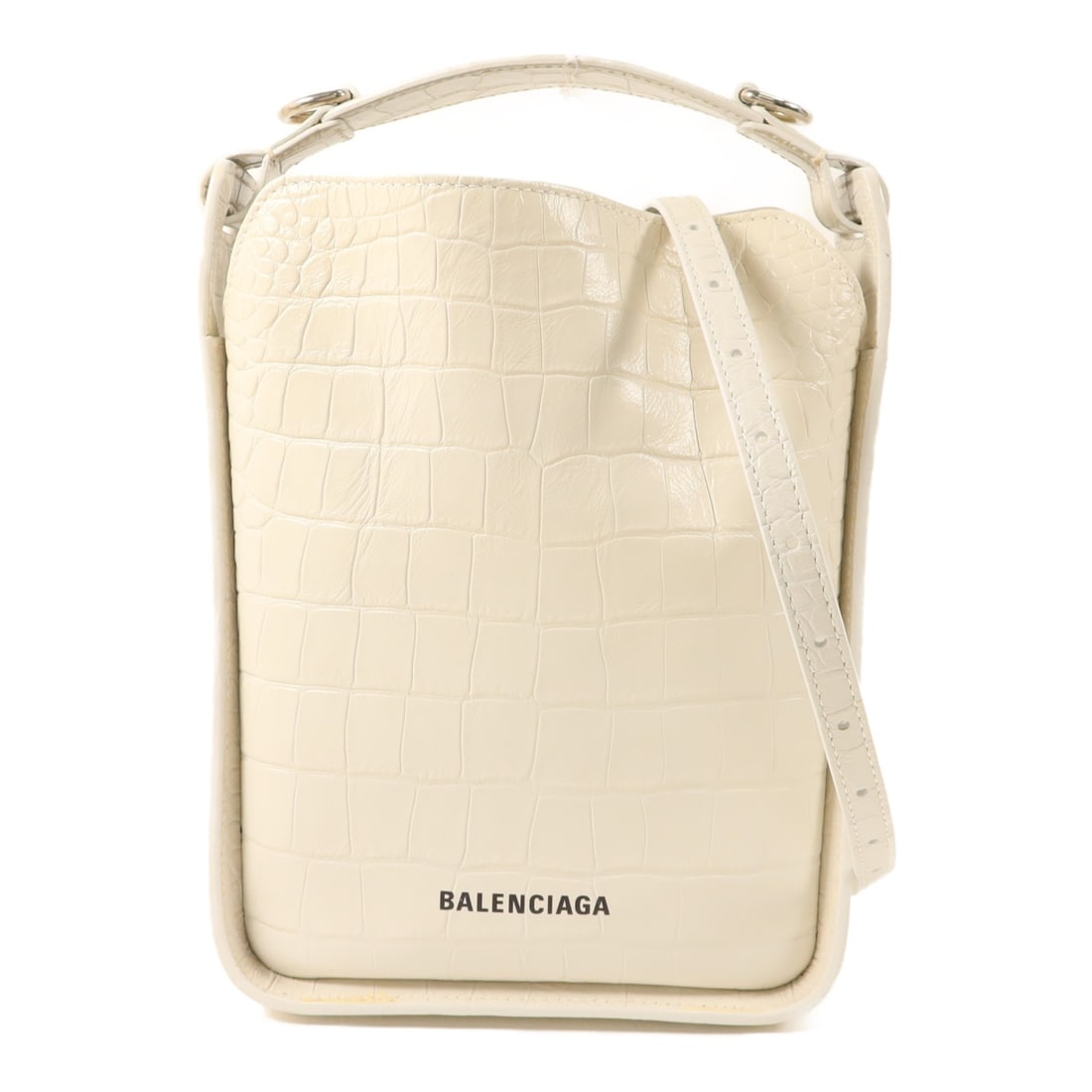 Balenciaga Tool 2.0 XS White Calfskin Convertible Shoulder Bag: Balenciaga Tool 2.0 XS White Calfskin Convertible Shoulder Bag This Balenciaga Tool 2.0 NS XS 2-way shoulder bag is crafted from calfskin leather in white. Designed for women, it features both shoulde
