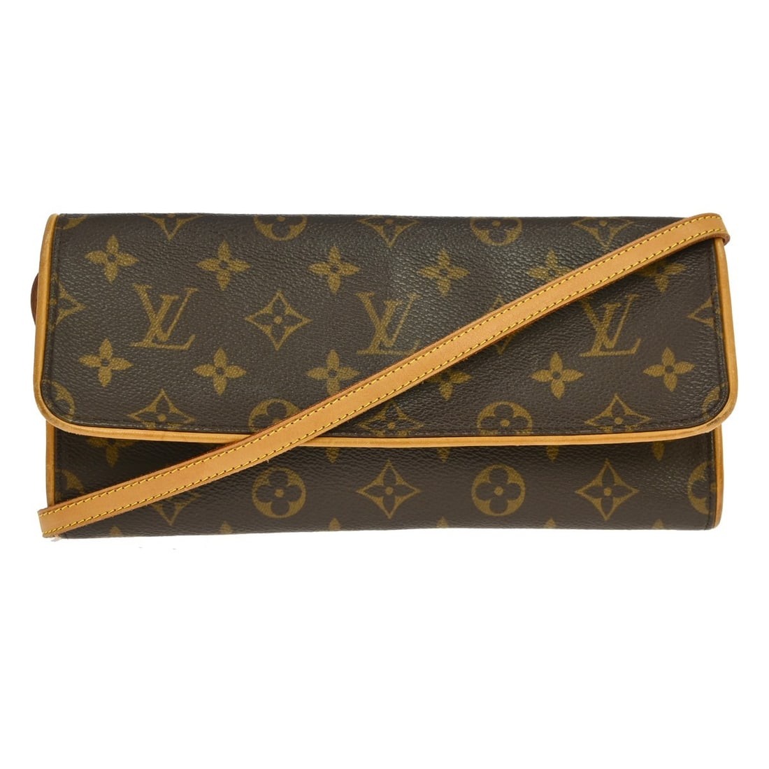 Louis Vuitton Pochette Twin GM Monogram Crossbody Bag: Louis Vuitton Pochette Twin GM Monogram Crossbody Bag This Louis Vuitton Pochette Twin GM crossbody bag features the iconic monogram canvas leather exterior with a brown color and logo accents. The ba