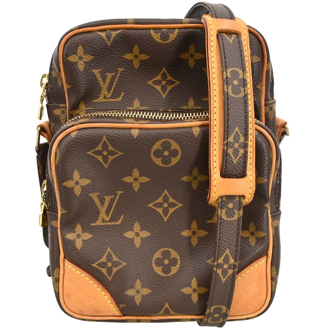 Louis Vuitton Amazone Monogram Canvas Crossbody Bag: Louis Vuitton Amazone Monogram Canvas Crossbody Bag This Louis Vuitton Amazone Bag features the brand's signature monogram canvas in brown. Designed as a unisex accessory, it offers a compact and vers
