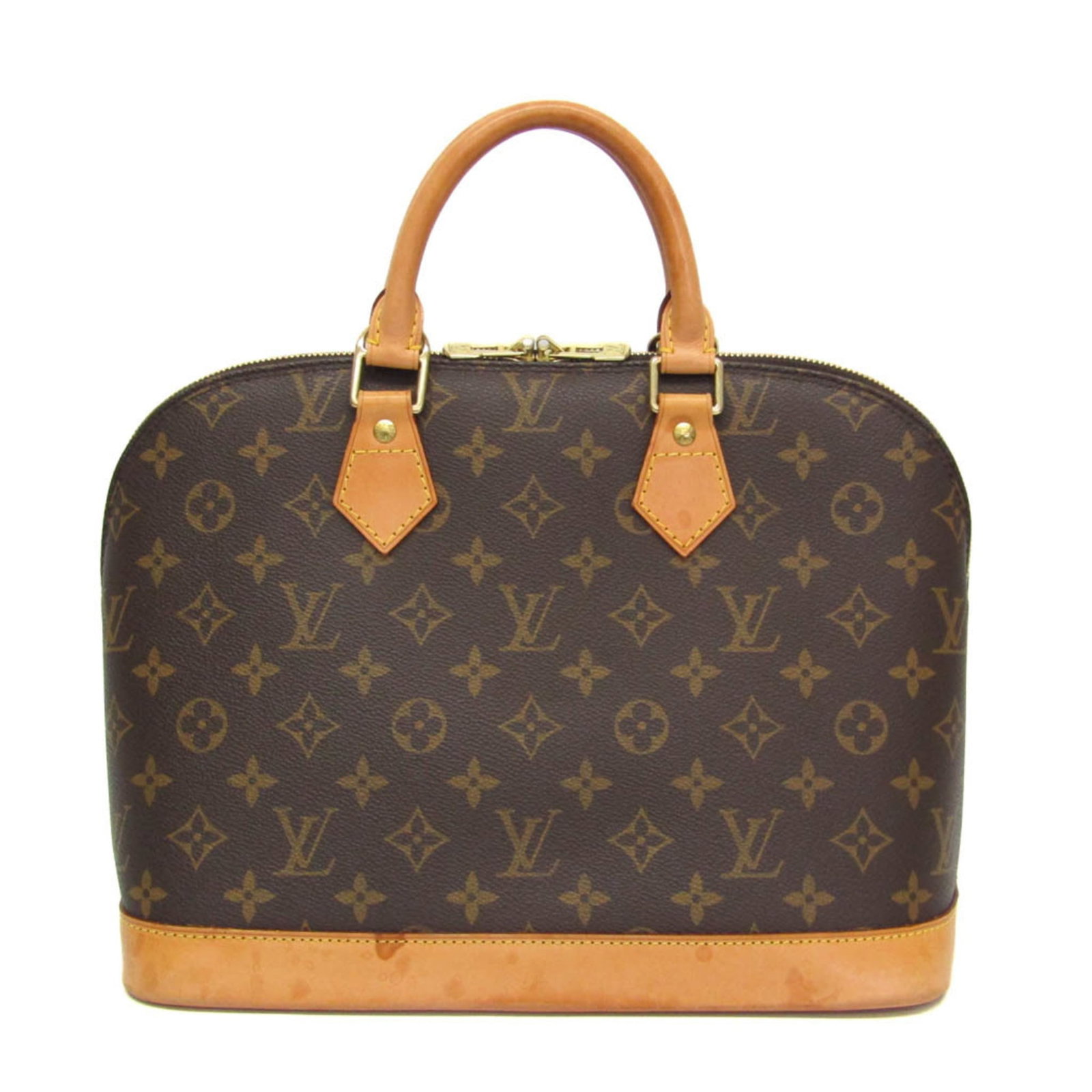 Louis Vuitton Alma Brown Monogram Canvas Handbag: Louis Vuitton Alma Brown Monogram Canvas Handbag This Louis Vuitton Alma handbag features the iconic monogram canvas in a classic brown color. Designed for women, it offers a structured silhouette wit