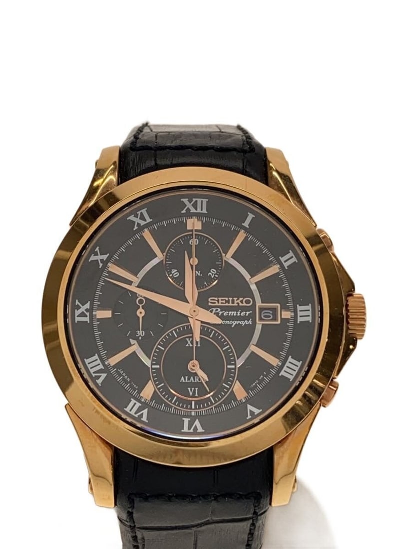 Seiko Premier 7T62 0JW0 Black Men's Alarm Quartz Watch: Seiko Premier 7T62 0JW0 Black Men's Alarm Quartz Watch This SEIKO Premier Alarm Quartz 7T62-0JW0/SNAF24JC men's wristwatch features a black dial and case, crafted for a stylish and functional look. Ma