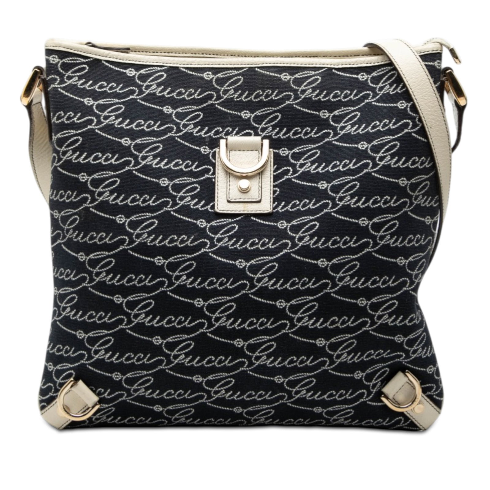 Gucci Denim Abbey D Ring Crossbody Bag 85th Anniversary Edition: Gucci Denim Abbey D Ring Crossbody Bag 85th Anniversary Edition This Gucci 85th Anniversary Denim Abbey D Ring Crossbody bag features a blue denim body with leather trim, an adjustable flat leather st