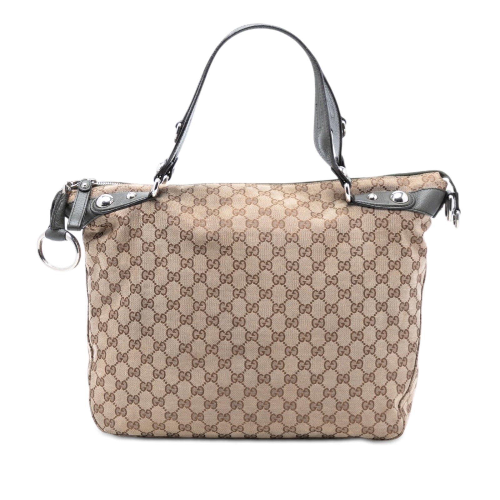 Gucci Beige Canvas Satchel with Leather Trim and Icon Bit Detail (1 of 7)