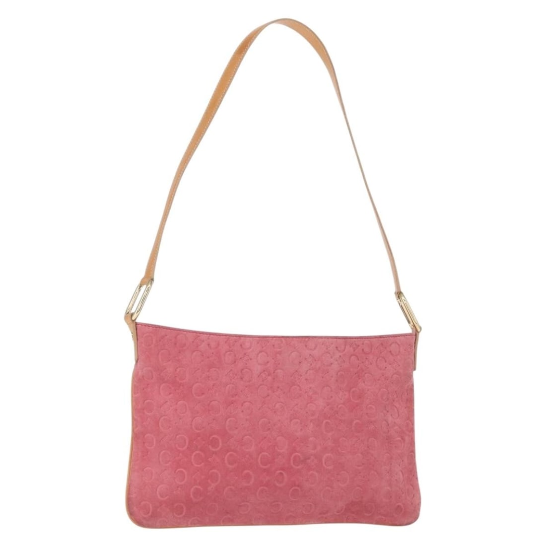Celine C Macadam Pink Suede Shoulder Bag 30cm by 20cm by 30cm: Celine C Macadam Pink Suede Shoulder Bag 30cm by 20cm by 30cm This pre-owned Celine C Macadam shoulder bag is crafted from pink suede with a feminine design. It features subtle signs of wear including