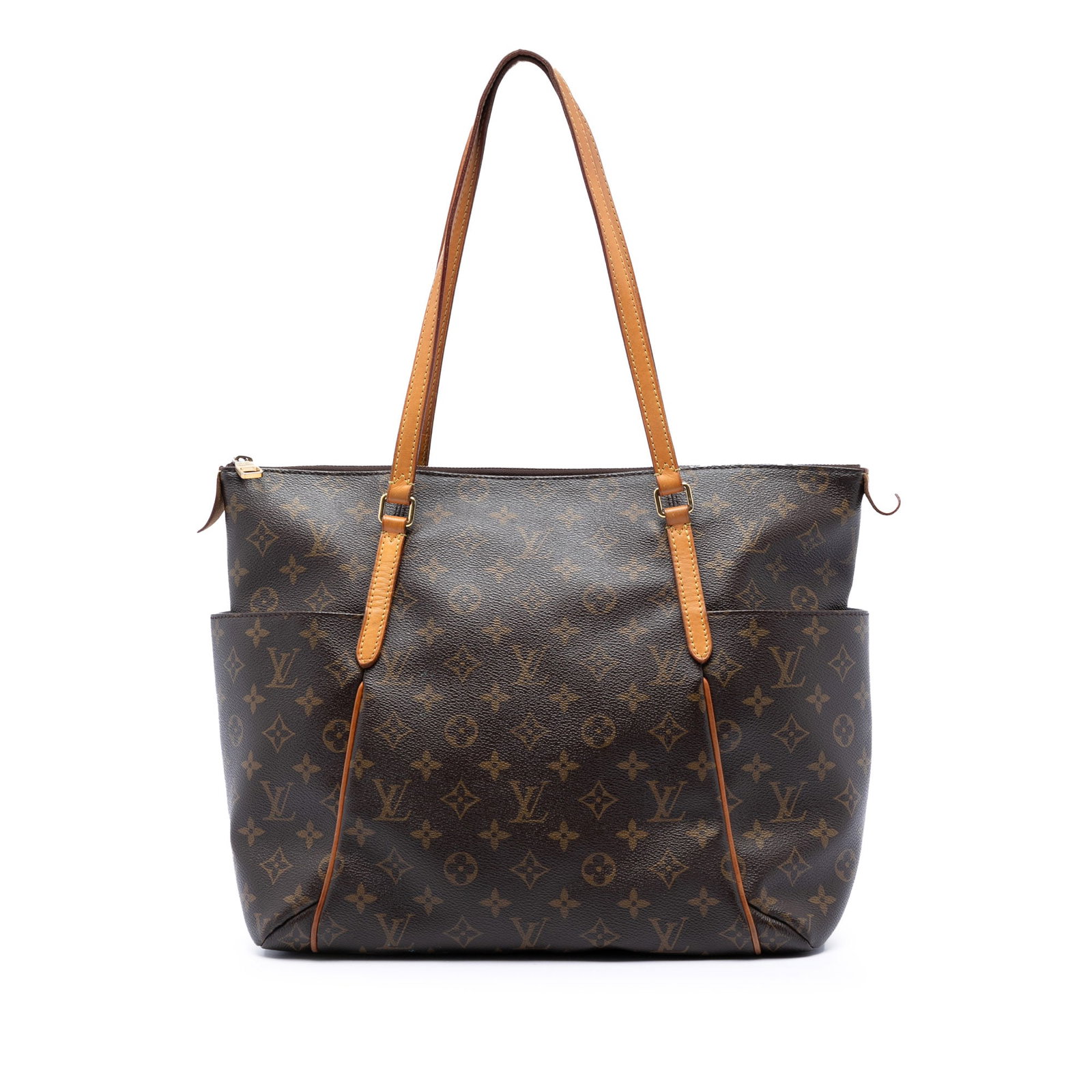 Louis Vuitton Totally MM Monogram Canvas Tote Bag: Louis Vuitton Totally MM Monogram Canvas Tote Bag This Louis Vuitton Monogram Totally MM bag features a signature monogram canvas body, flat leather straps, a secure top zip closure, exterior side ope