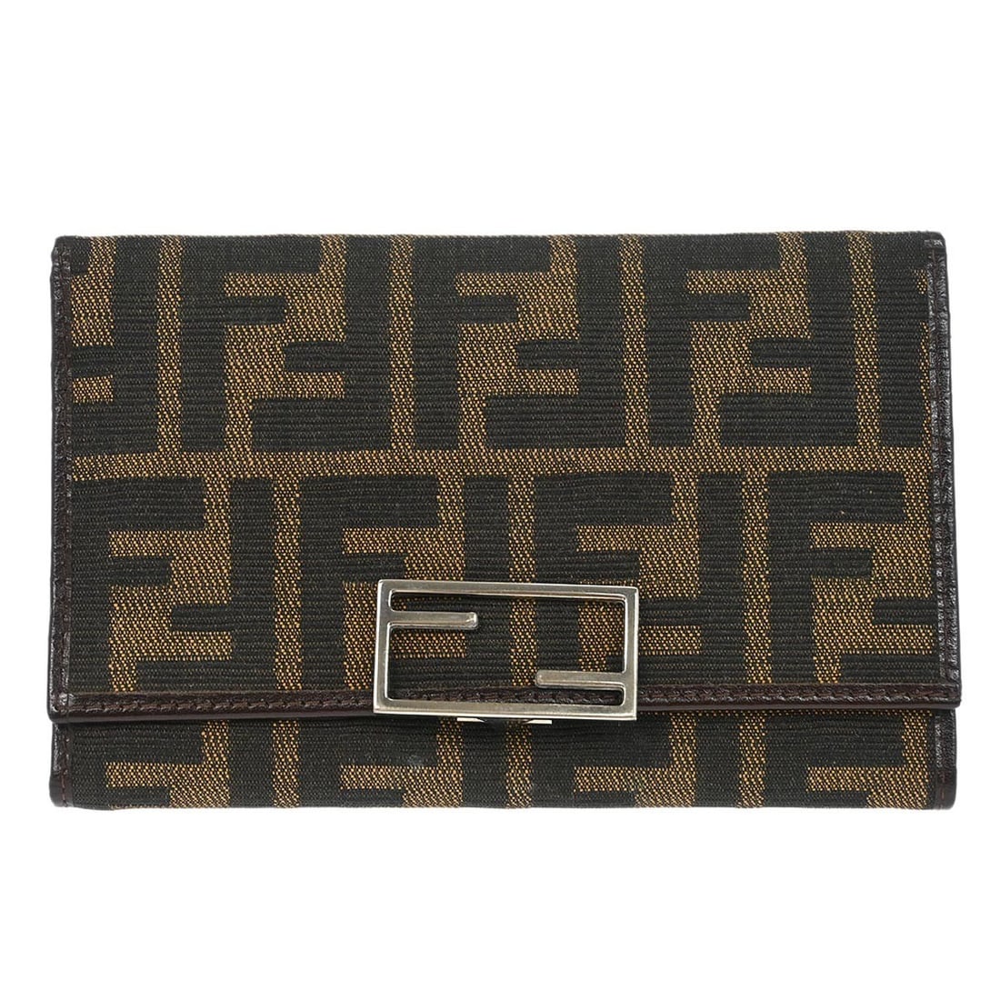 Fendi Zucca Canvas Brown Vintage Trifold Folding Wallet: Fendi Zucca Canvas Brown Vintage Trifold Folding Wallet This Fendi trifold wallet features the classic brown Zucca pattern in durable canvas. Designed with a folding style, it offers both functionalit