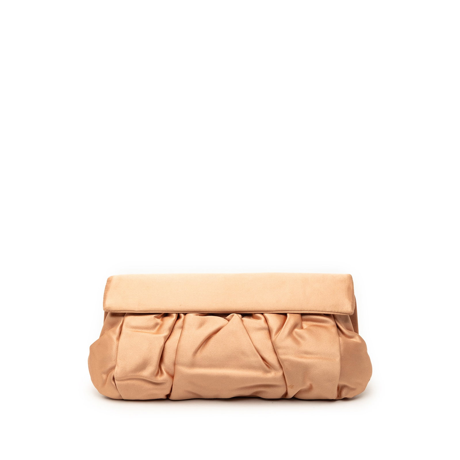 Miu Miu Brown Satin Pleated Flap Clutch Bag (1 of 6)