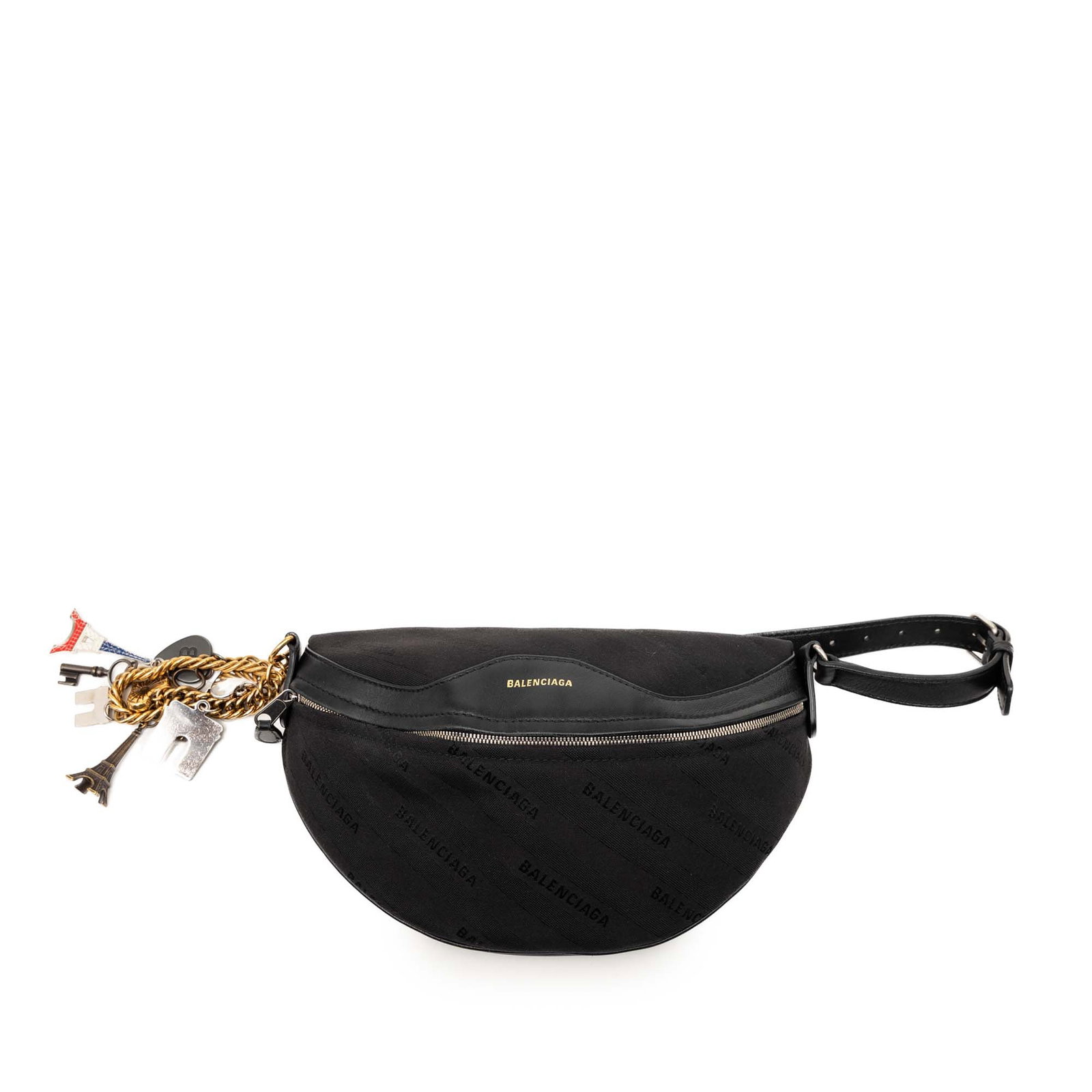 Balenciaga XS canvas waist bag with chain charms (1 of 8)