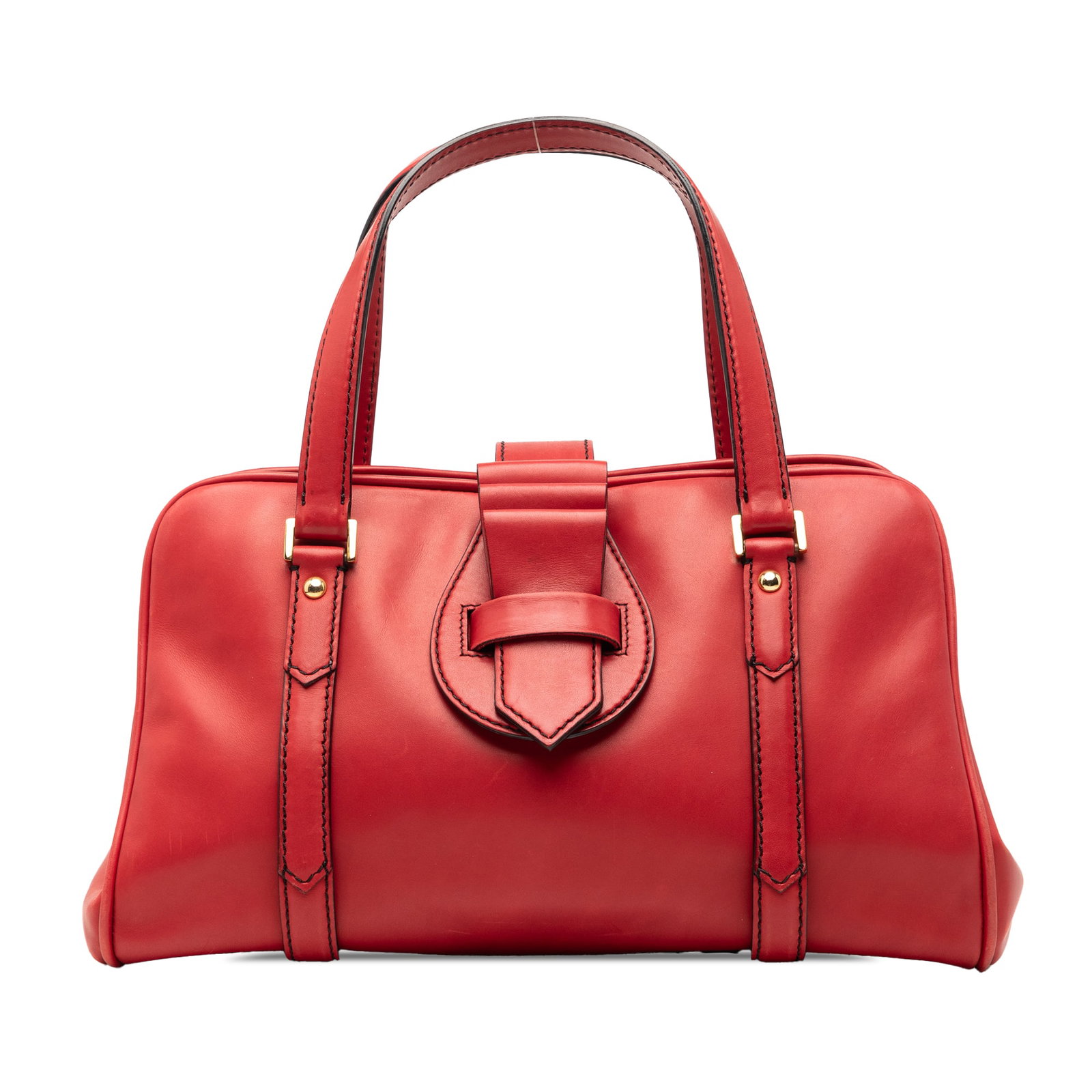 Valentino Red Leather Tote Bag: Valentino Red Leather Tote Bag This Valentino handbag is crafted from red leather and features flat leather handles, a top strap with slip-through closure, and an open top with a magnetic snap. The in