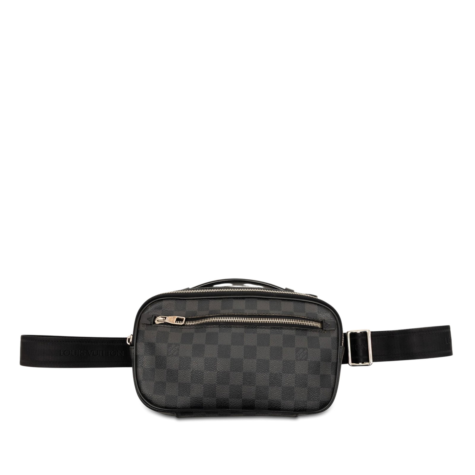 Louis Vuitton Ambler Damier Graphite waist bag: Louis Vuitton Ambler Damier Graphite waist bag This Louis Vuitton Damier Graphite Ambler bag features a damier canvas body with a flat leather top handle and an adjustable flat waist strap. It is desi