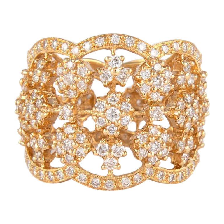2.35ct Round Diamond Cocktail Ring in 18k Yellow Gold: 2.35ct Round Diamond Cocktail Ring in 18k Yellow Gold This stunning ultra-modern cocktail ring features a total of 204 round brilliant diamonds with a combined weight of 2.35 carats, showcasing approx