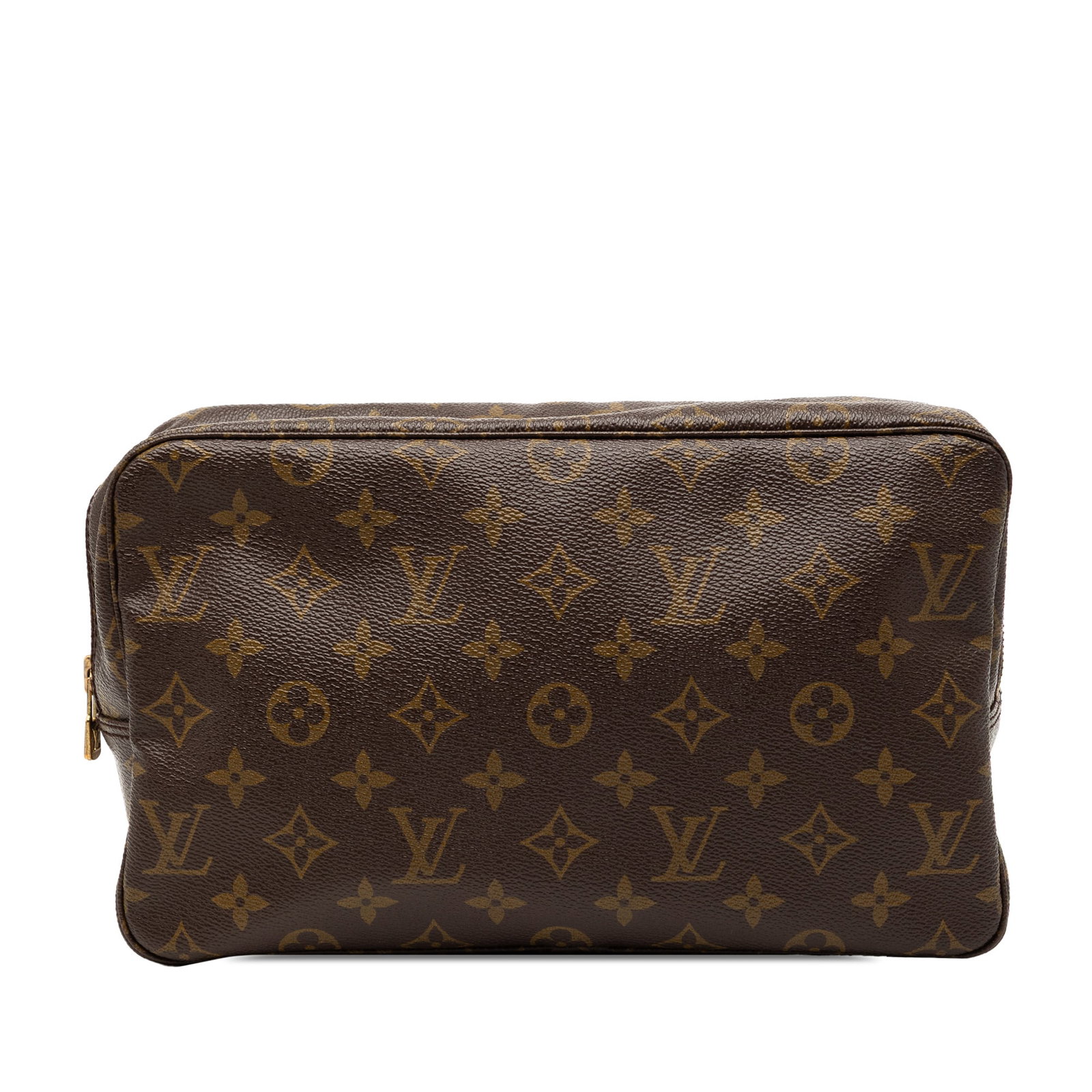 Louis Vuitton Monogram Canvas Trousse Toilette 28 Cosmetic Pouch: Louis Vuitton Monogram Canvas Trousse Toilette 28 Cosmetic Pouch The Louis Vuitton Monogram Trousse Toilette 28 is crafted from signature monogram canvas and features a top zip closure with an interio