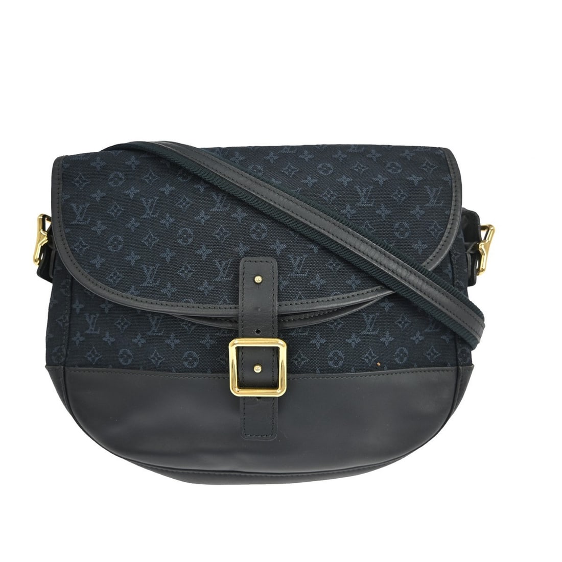 Louis Vuitton Mini Marjorie Navy Monogram Shoulder Bag: Louis Vuitton Mini Marjorie Navy Monogram Shoulder Bag This Louis Vuitton Mini Marjorie handbag features the iconic navy monogram pattern, crafted from canvas leather. Designed in a medium size, it of